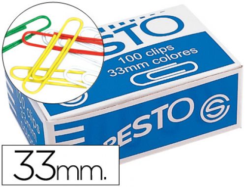 Clips de cor presto n. 2, 33 mm caixa de 100 unidades , Presto , 16494 , 8423473164949